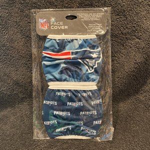 New 2 Pack Of NFL New England Patriots Face Covering